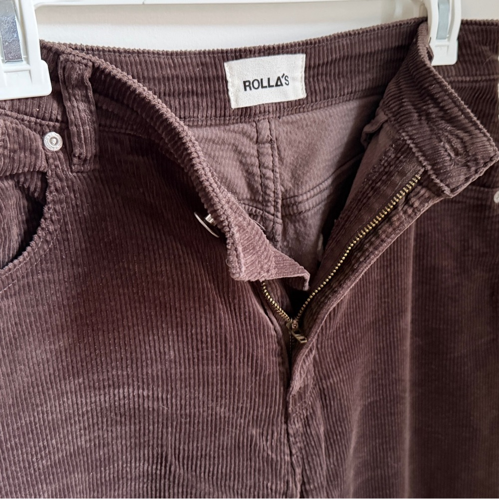 Like new Rollas brown corduroy wide leg high waist pants - Picture 2 of 4